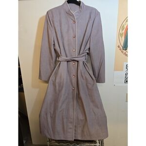 VINTAGE FORECASTER OF BOSTON DUSTY PURPLE BELTED TRENCHCOAT SIZE 15/16 UNION TAG